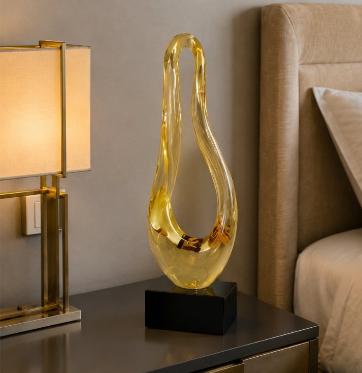 golden infinity glass sculpture golden infinity glass sculpture