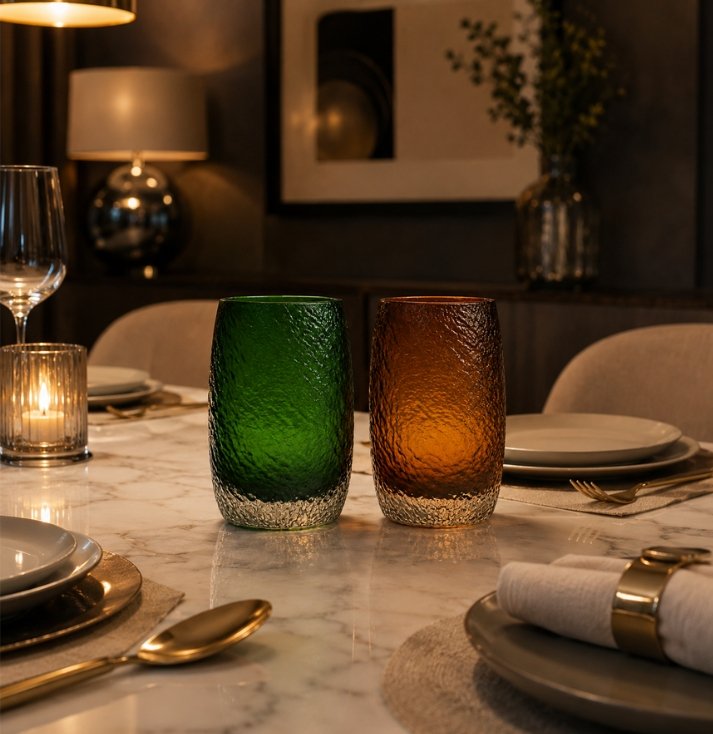 verdant & amber artisan glass tumbler set verdant & amber artisan glass tumbler set