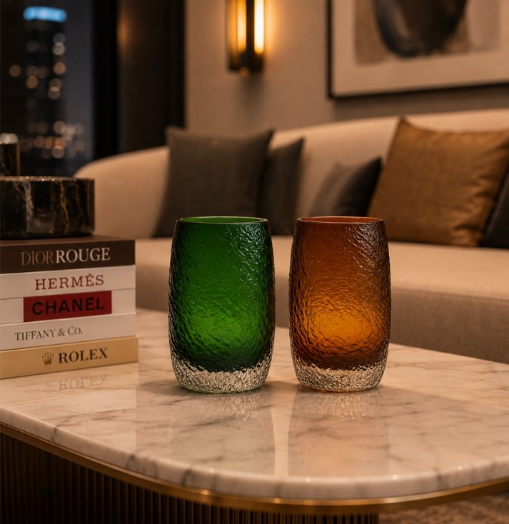 verdant & amber artisan glass tumbler set verdant & amber artisan glass tumbler set
