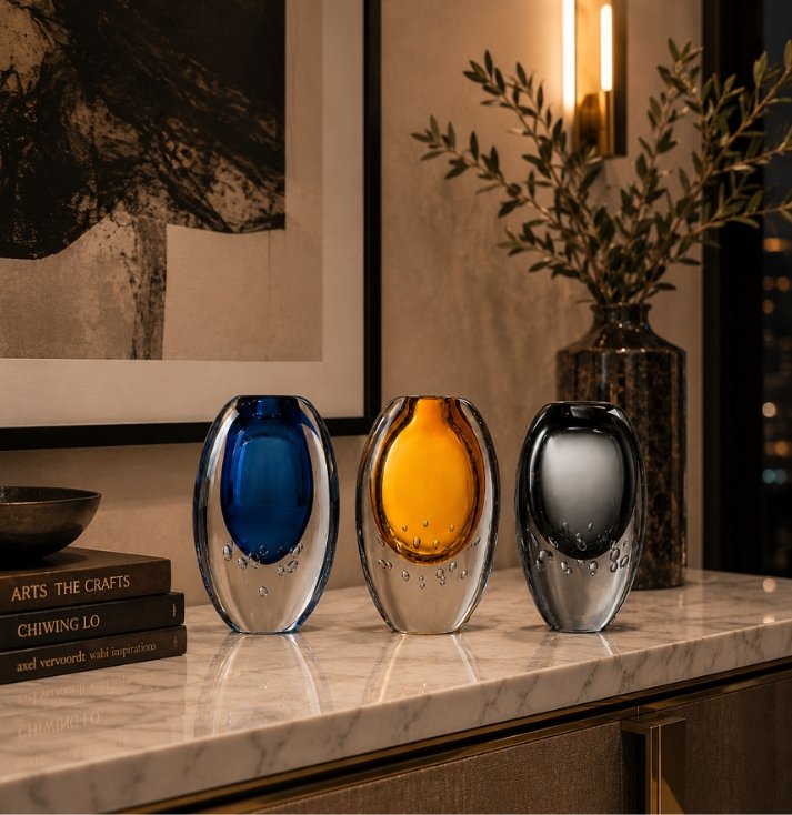aurora trio art glass sculpture set aurora trio art glass sculpture set