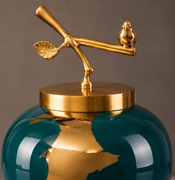 Royal Bird Ceramic Storage Jar - Image 2
