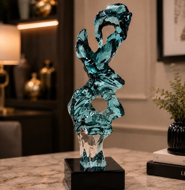 Aqua Reverie Crystal Sculpture - Image 3