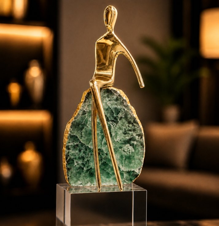 A7.1 Verdant Harmony Crystal Sculpture - Image 2