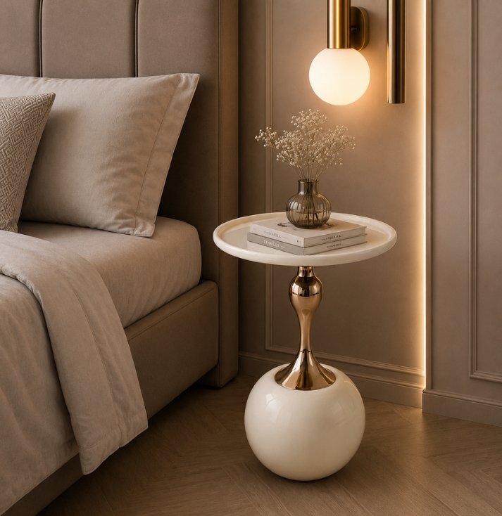 ivory luxe pedestal side table ivory luxe pedestal side table