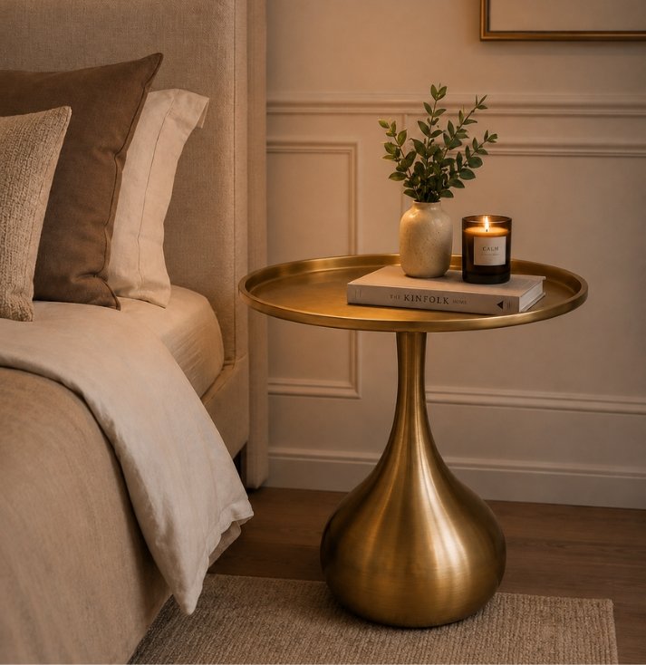 regal brass pedestal side table regal brass pedestal side table