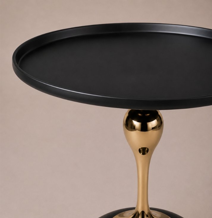 midnight noir pedestal side table midnight noir pedestal side table