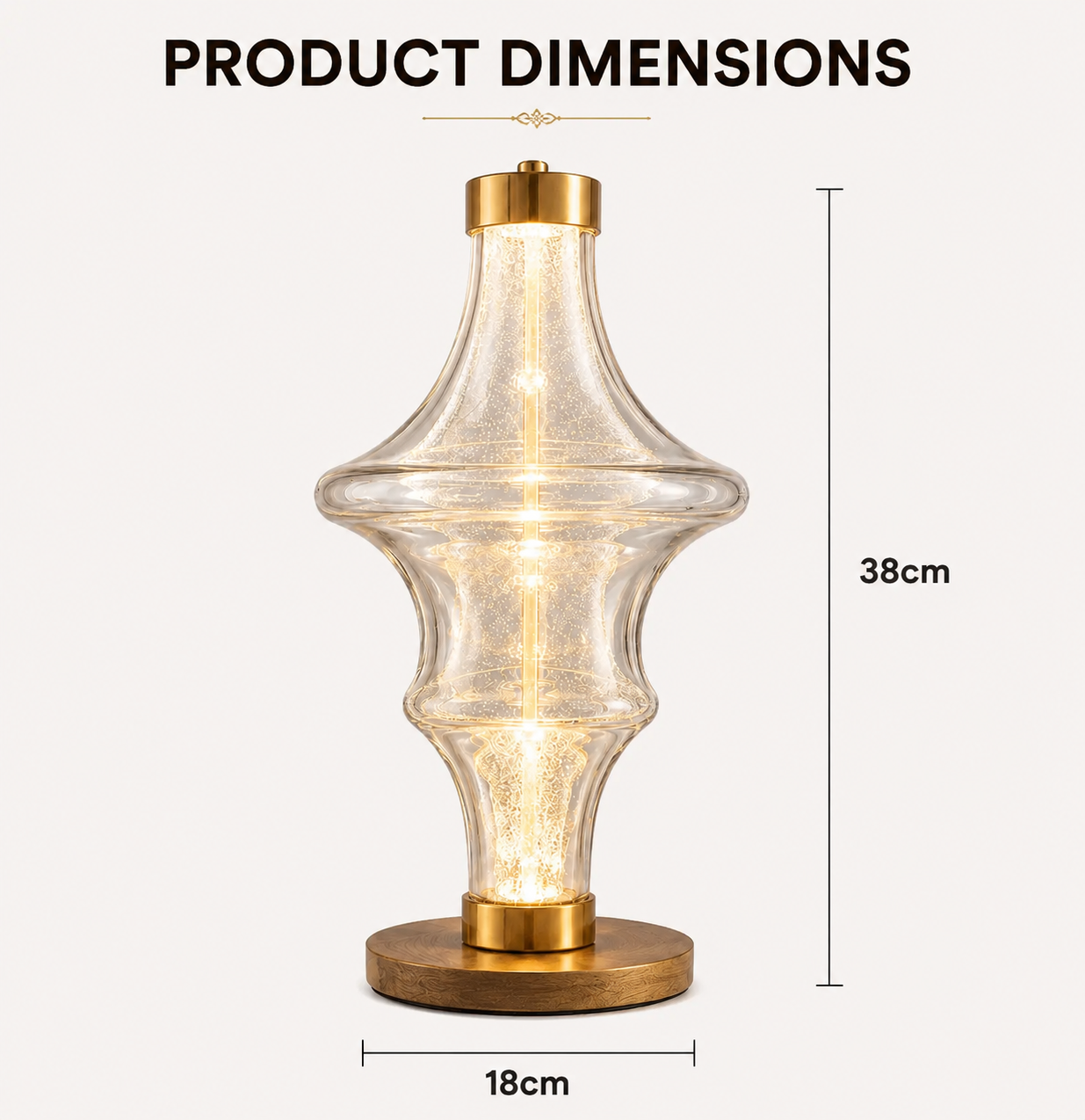 Celestia Glow Art Glass Table Lamp - Image 2