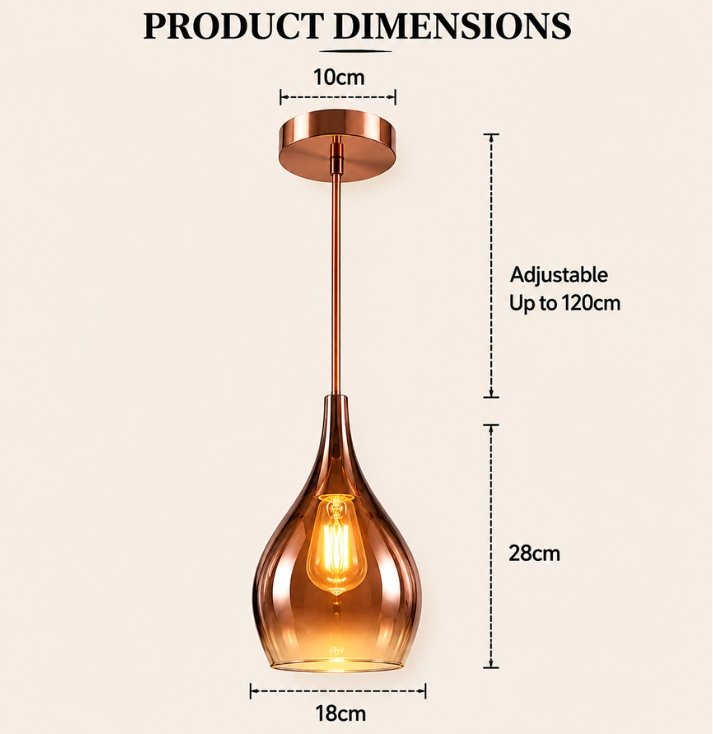 Smoked Aura Glass Pendant Light - Image 2
