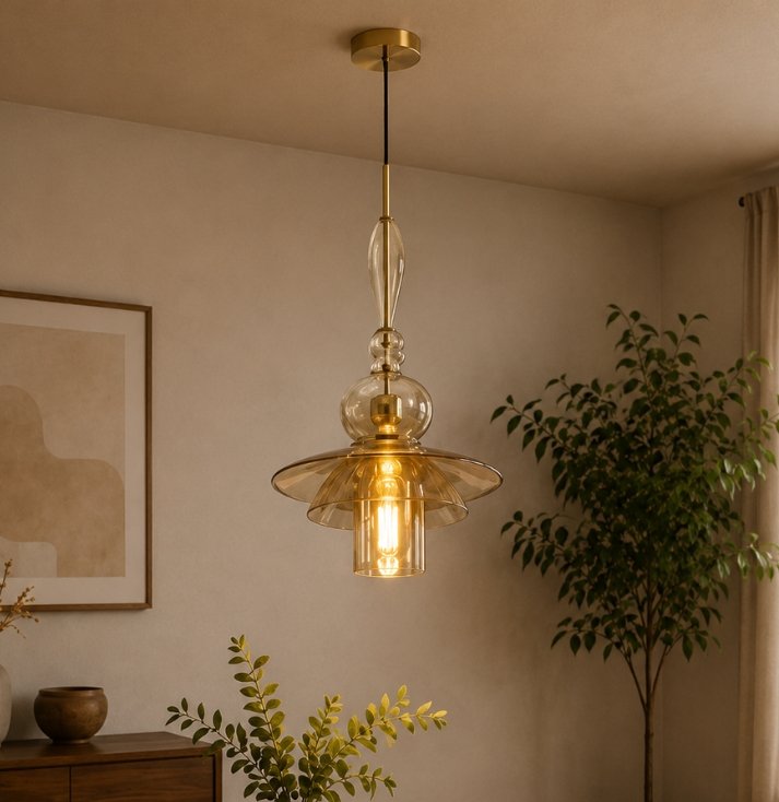 golden-aura-glass-pendant-light