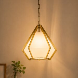 Aurum Prism Pendant Lantern – Gold Geometric Hanging Light