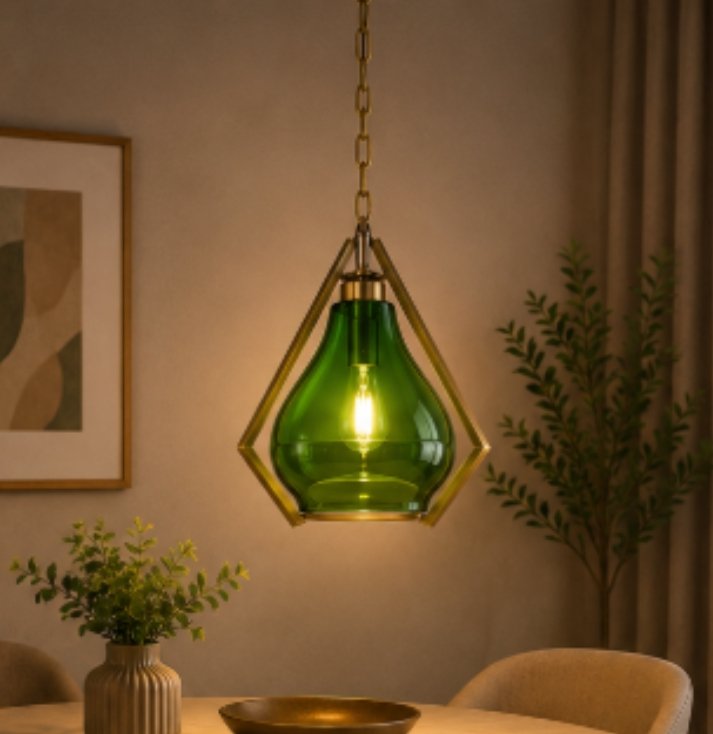 emerald prism glass pendant light emerald prism glass pendant light