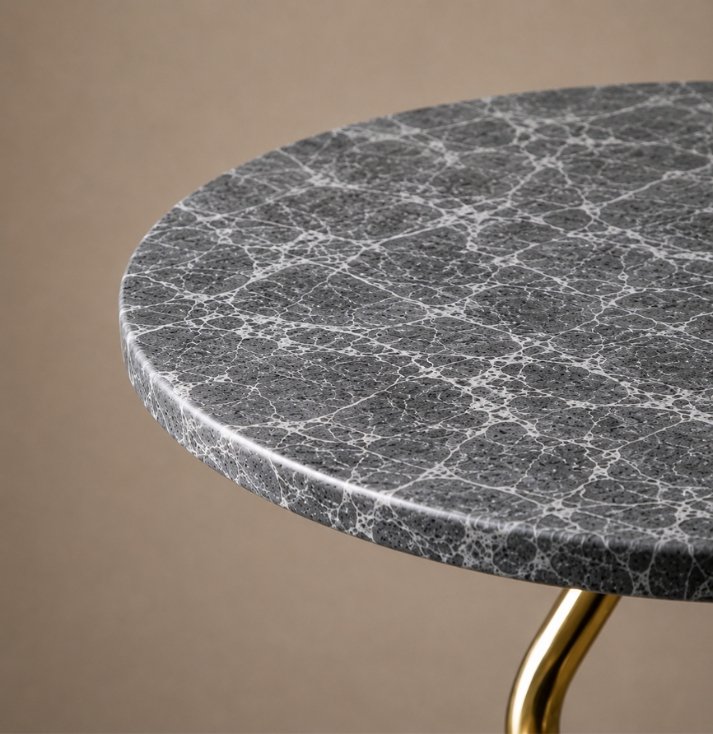 Serpentine Noir Marble Accent Table - Image 2